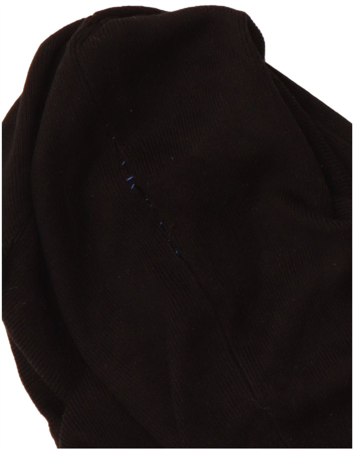 ZARA Jersey corto con cuello vuelto para mujer, talla 40, talla M, viscosa negra