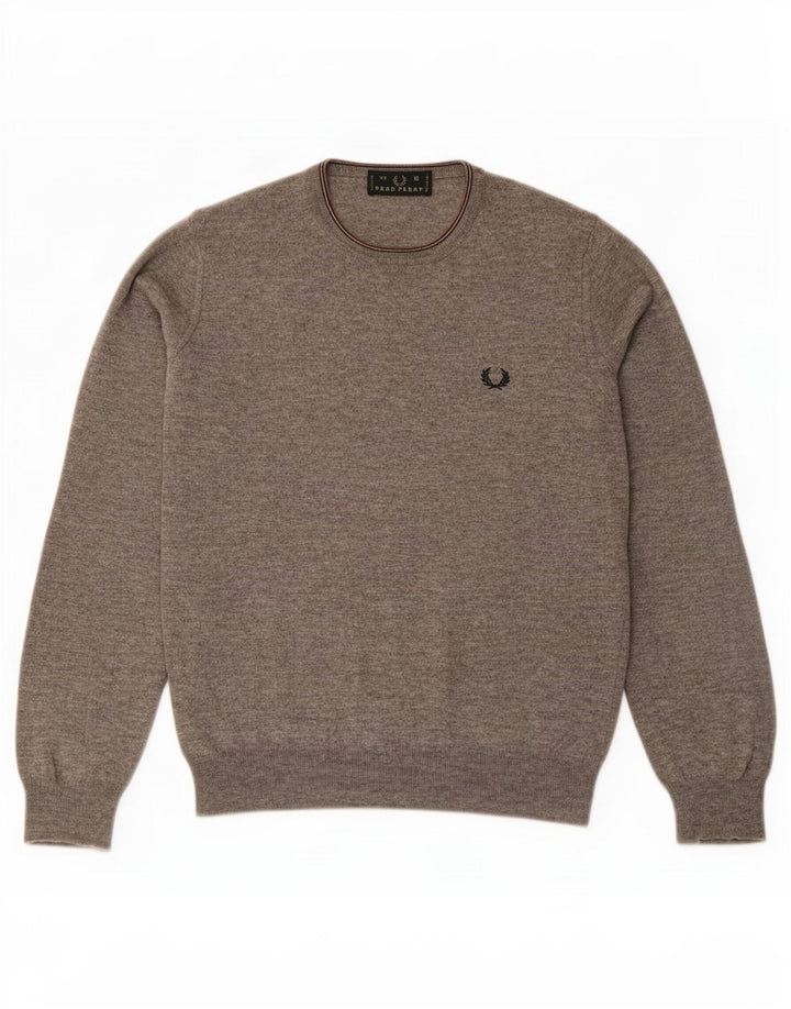 Fred Perry Jersey De Cuello Redondo Para Hombre Gris Medio Moteado