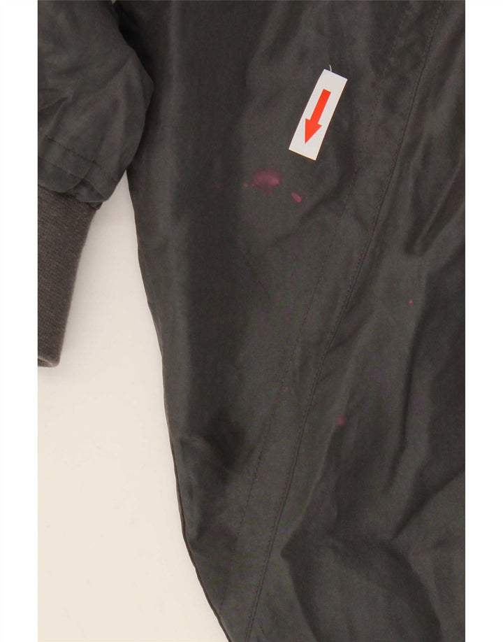 Vintage hombres bomber chaqueta Reino Unido 38 seda gris medio
