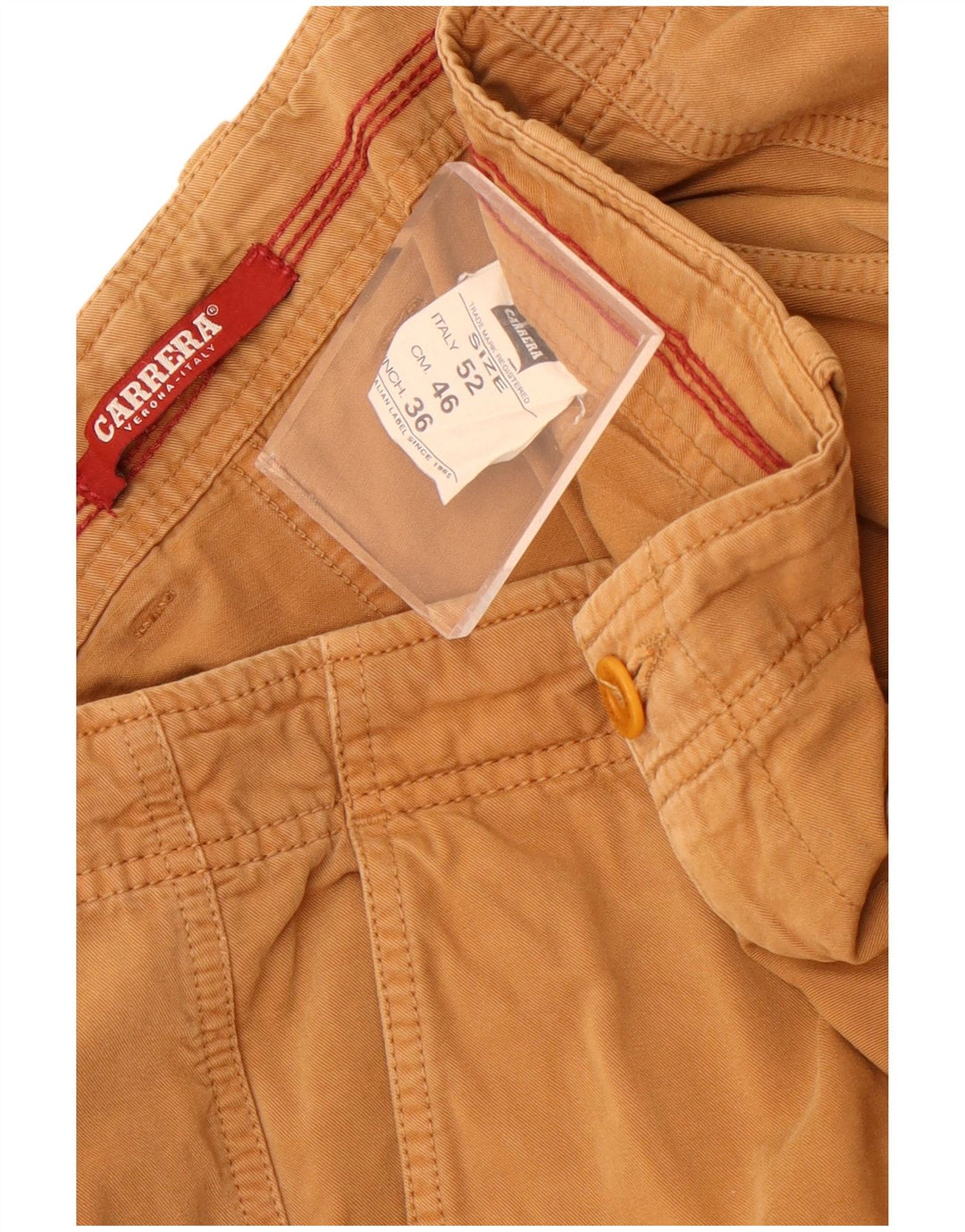Carrera Pantalones cortos cargo para hombre IT 52 XL W36 Algodón marrón