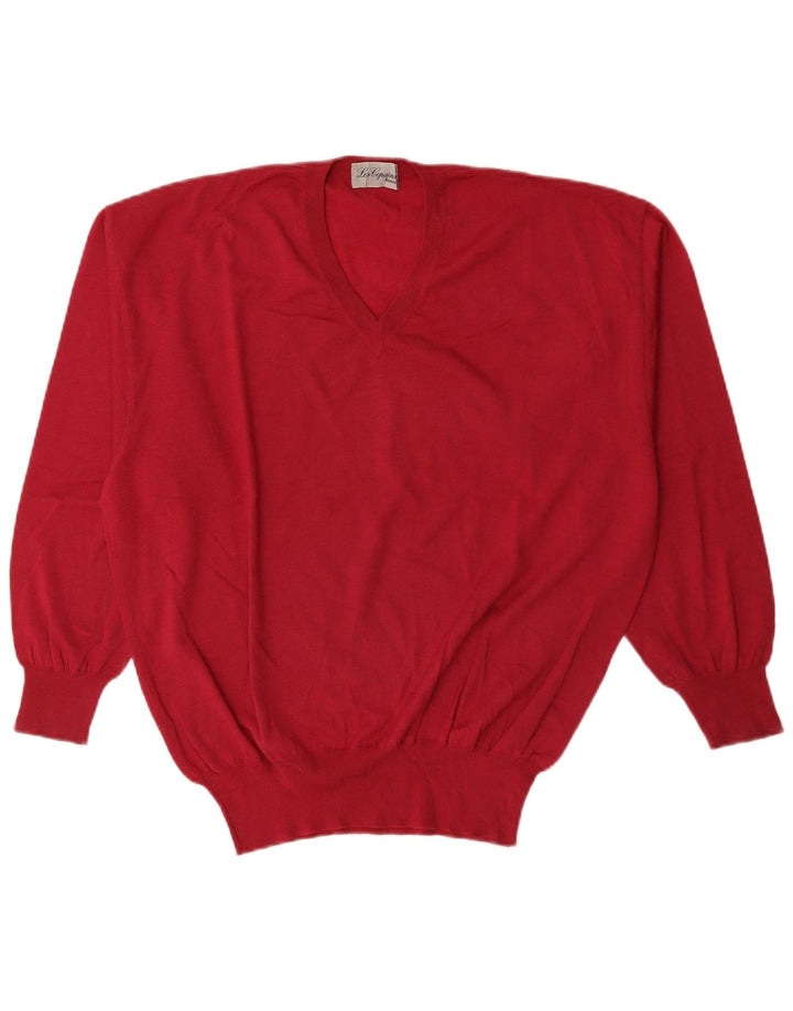 Les Copains Jersey con cuello en V para hombre IT 50 Medium Red
