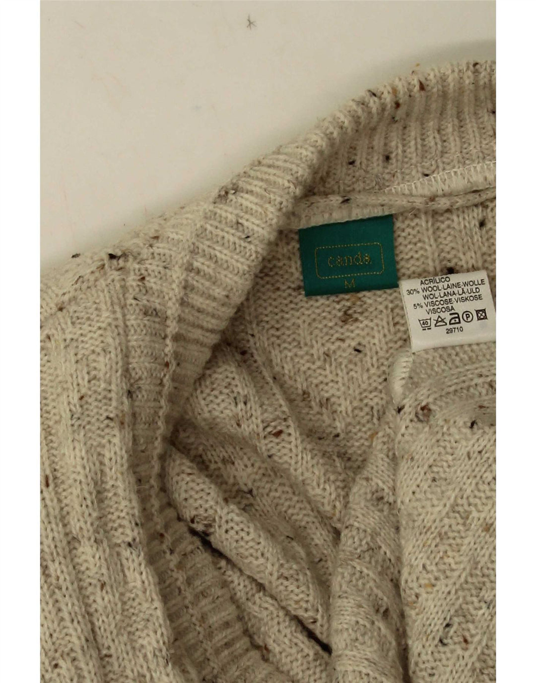 C&A Hombre Canda Jersey Con Cuello En V Jersey Acrílico Moteado Beige Medio