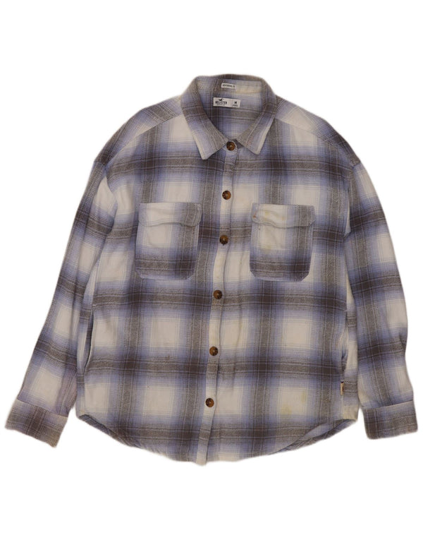 Camisa Hollister Boyfriend Fit De Franela Con Cuadros Multicolores Medianos