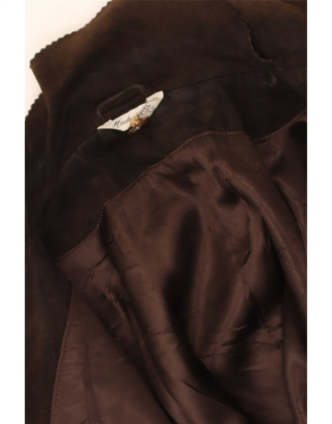 Vintage mujer 3 botones ante Blazer chaqueta Reino Unido 14 marrón medio