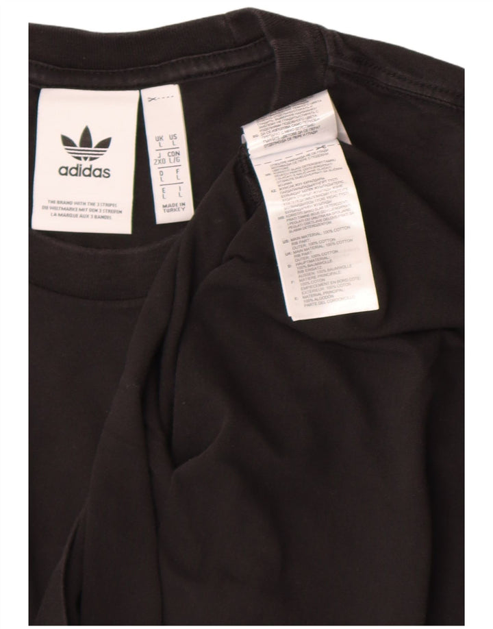 Adidas - Camiseta para hombre, talla grande, algodón negro