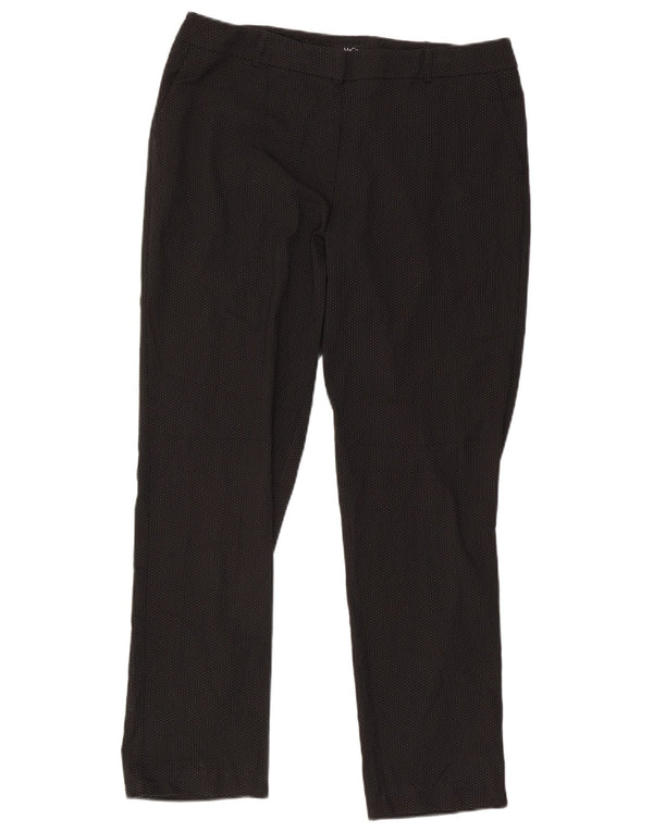 M&Co Pantalones de traje rectos para mujer UK 40 Large W36 L30 Black Spotted