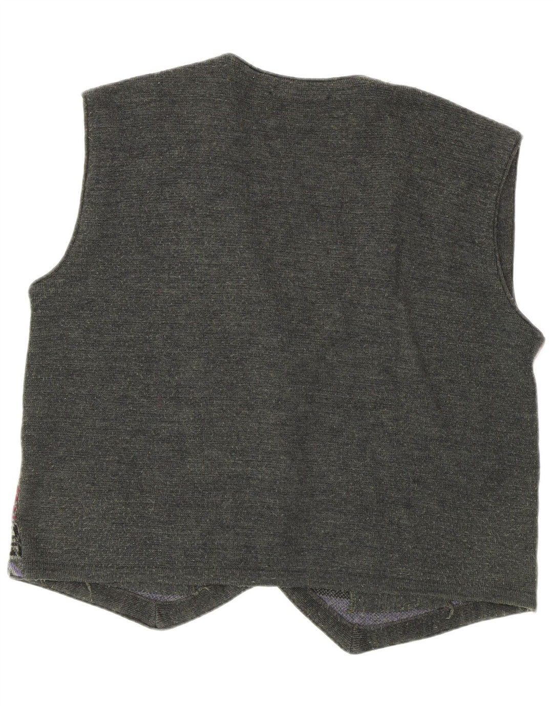 Chaleco de punto vintage para hombre IT 52 Patchwork caqui grande
