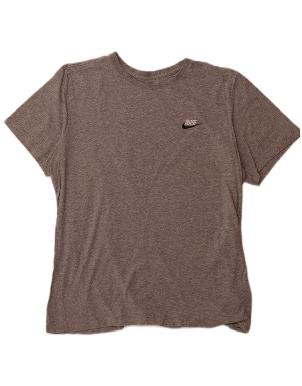 NIKE Womens T-Shirt Top UK 16 Large Grey Cotton