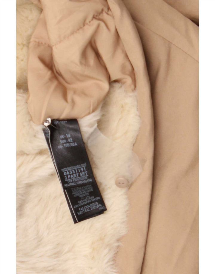 Marks & Spencer Chaqueta Parka Extragrande con Capucha para Mujer UK 44 Grande Beige