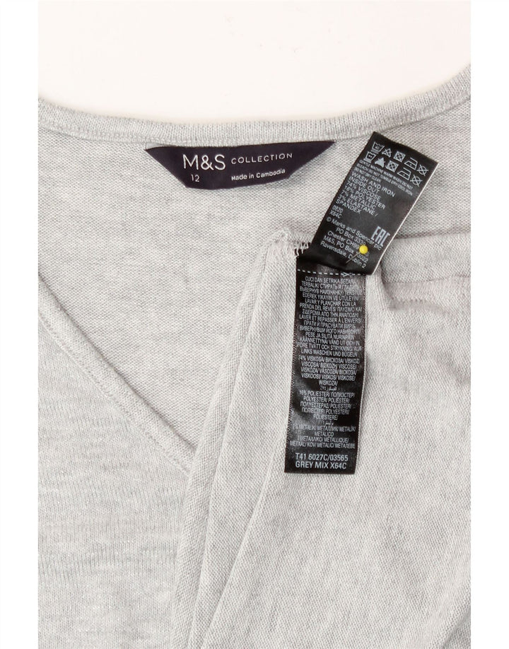 Marks & Spencer Top para mujer de manga larga UK 42 Viscosa gris medio