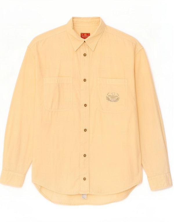 Trussardi Jeans Womens Shirt UK 16 Large Beige Cotton