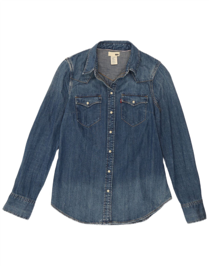 Levi's Camisa vaquera para mujer UK 10 Small Blue Cotton