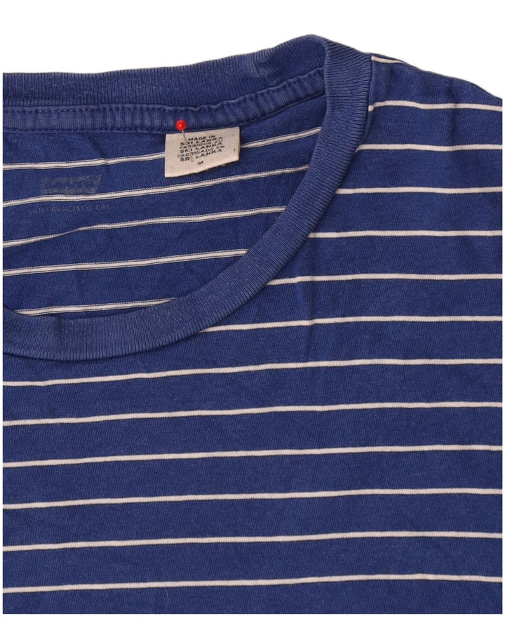 Levi's Hombre Camiseta Top Algodón Rayas Azul Medio