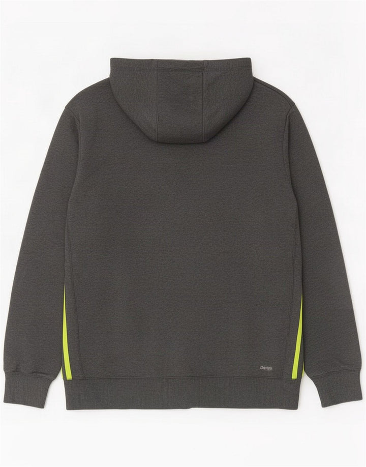Suéter con capucha y cremallera Adidas para hombre gris grande
