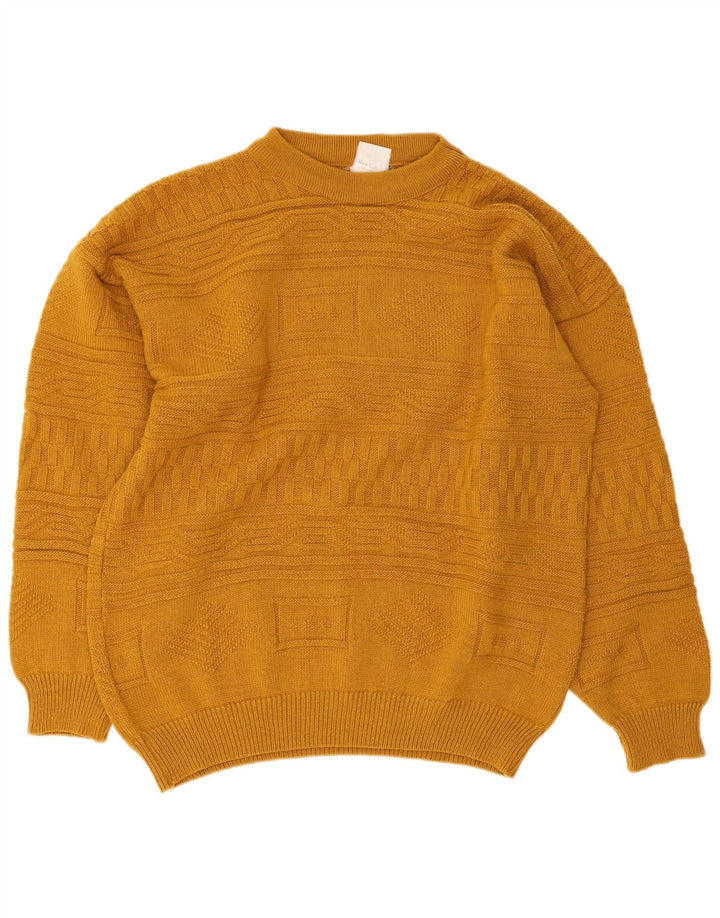 Vintage hombres tortuga cuello jersey suéter IT 48/50 amarillo medio