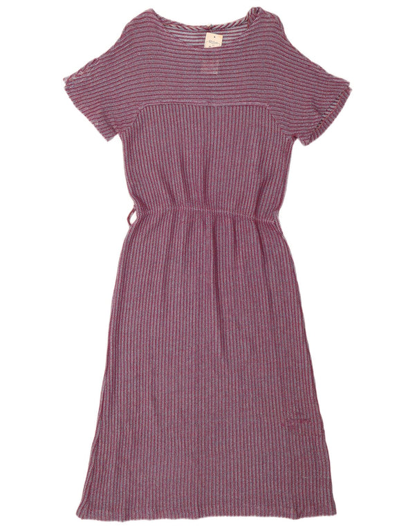 Vintage mujer A-Line vestido IT 46 grande púrpura rayas