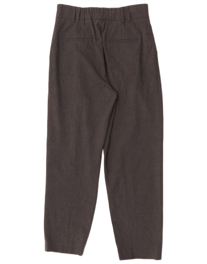 Zara Mujer Pantalón De Traje Pegged EU 36 XS W26 L26 Poliéster Gris