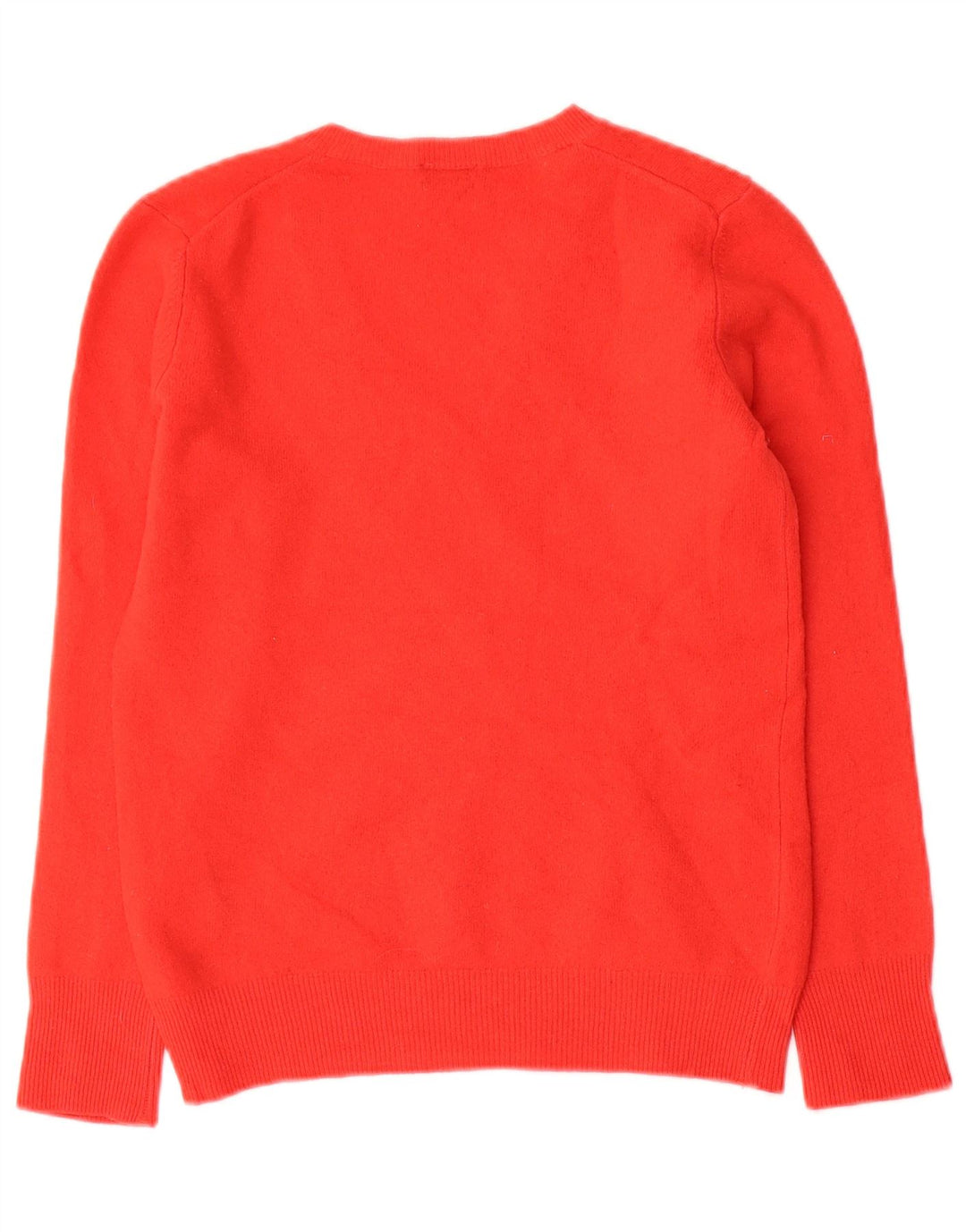 Benetton Jersey Con Cuello En V Para Mujer UK 42 Mediano Lana Roja