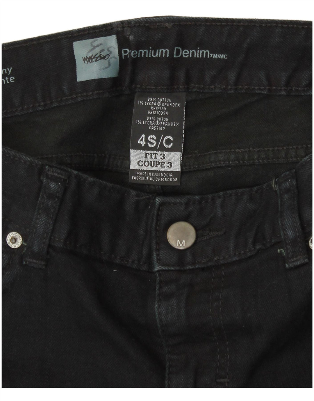 Mossimo Jeans ajustados elásticos para mujer US 4 Small W30 L30 Algodón negro