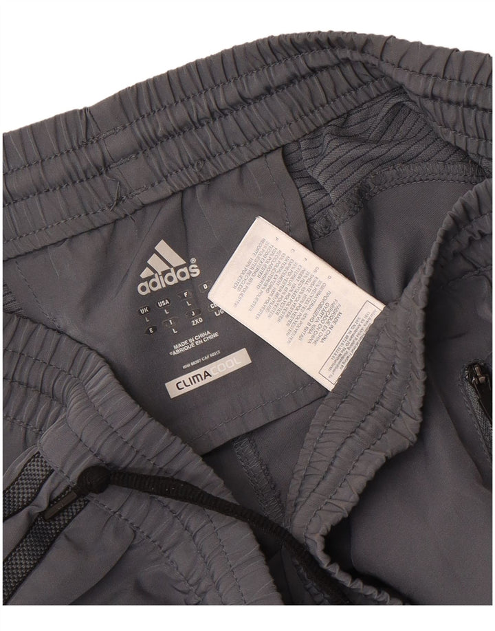 Adidas Mens Climacool Sport Shorts Grande Gris Colorblock Poliéster
