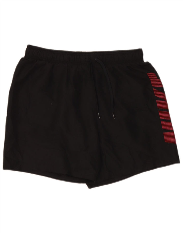 Nike Pantalones cortos deportivos con gráficos para hombre, poliéster negro mediano