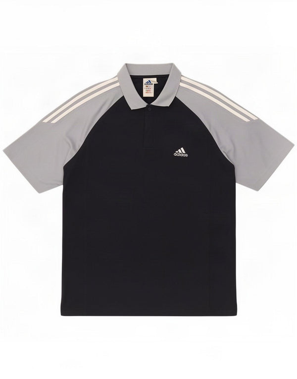 Polo Adidas Climalite para hombre UK 42/44 Large Azul marino Colorblock