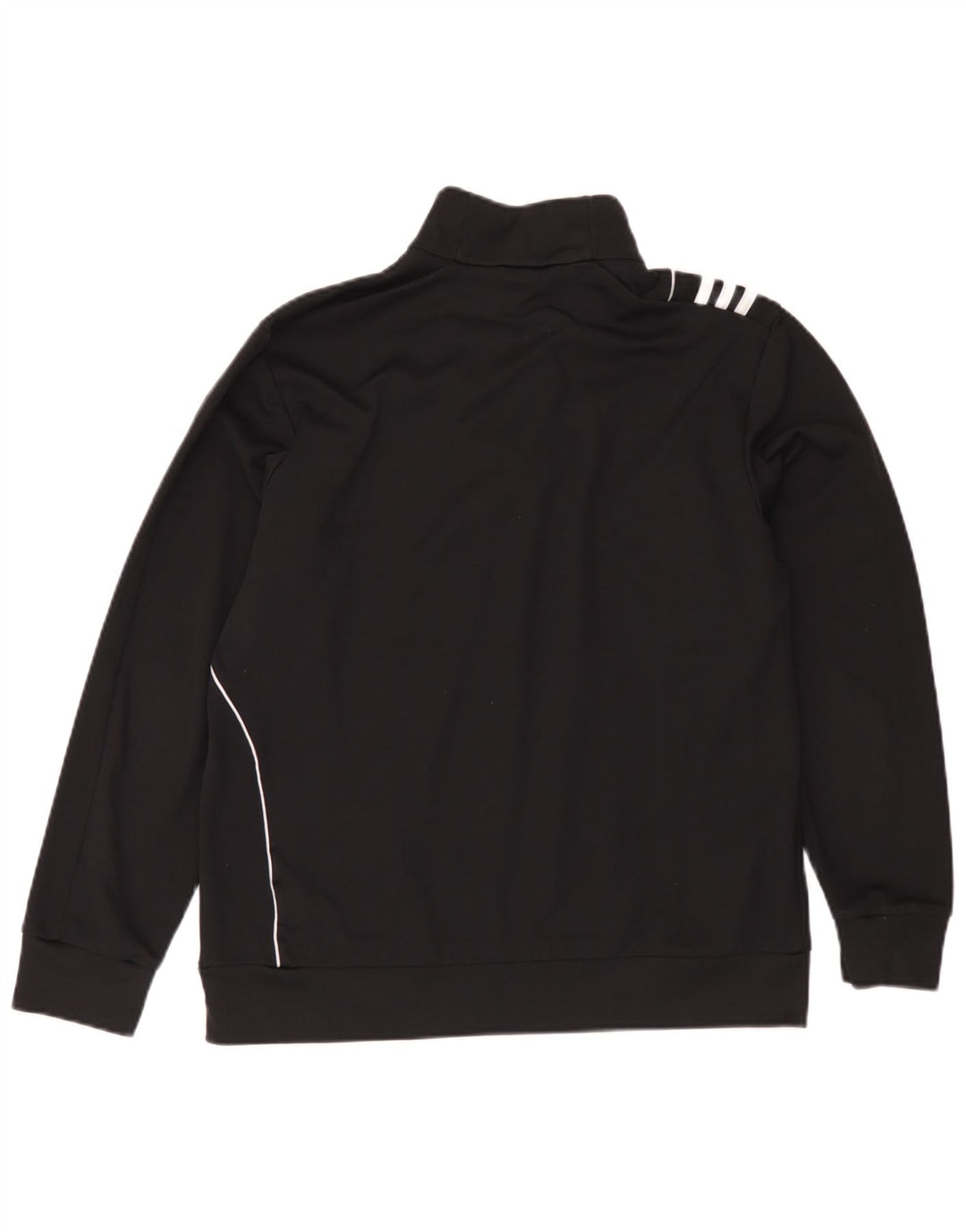 Adidas - Sudadera con cuello y cremallera para hombre, talla 42/44, poliéster negro grande