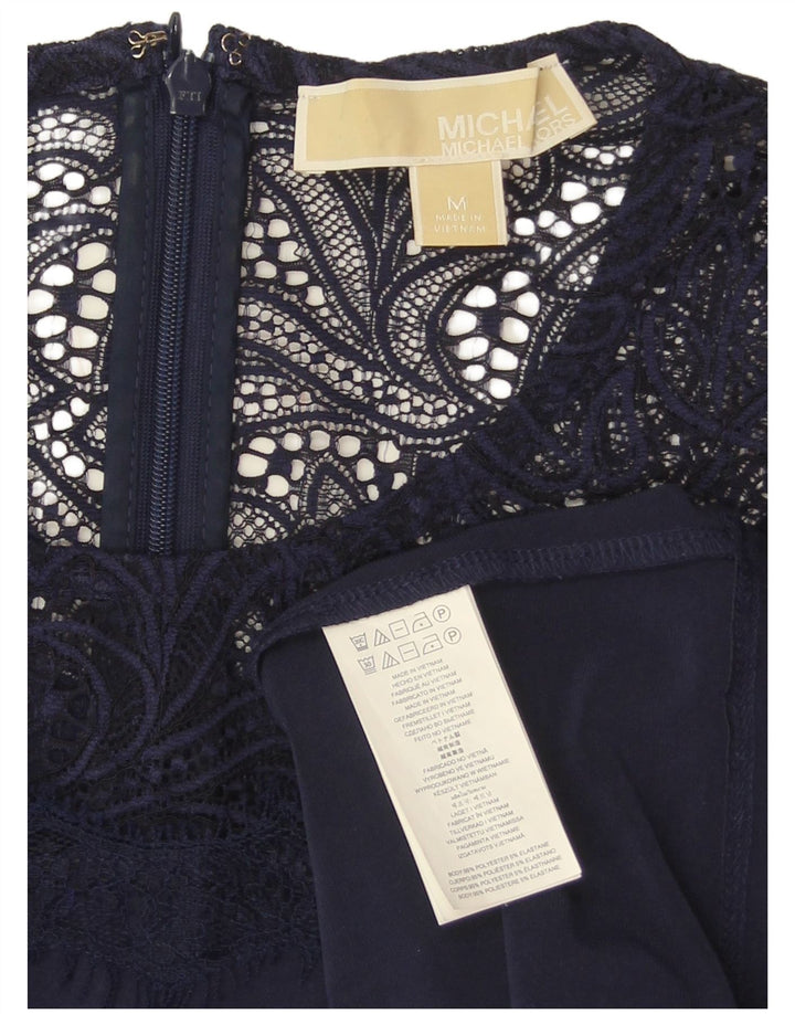 MICHAEL KORS Top para mujer manga 3/4 UK 44 Poliéster azul marino medio