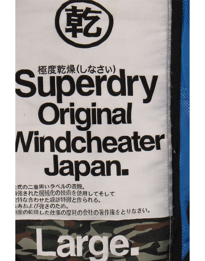 SUPERDRY Chaqueta cortavientos Windcheater para hombre UK 40 Large Black Nylon