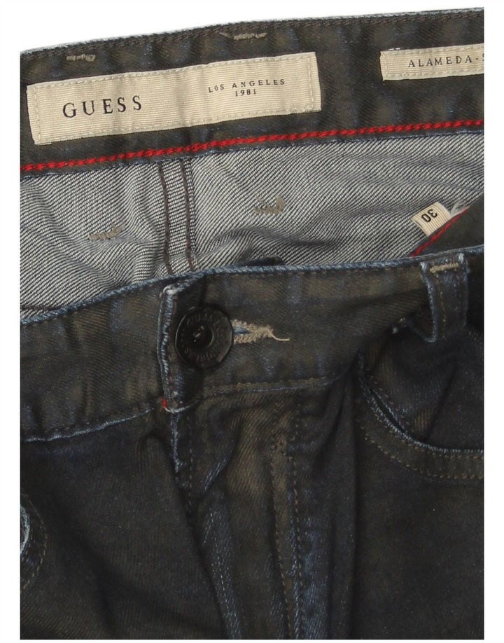 Vaqueros Guess Mujer Slim Tapered W30 L29 Azul Marino