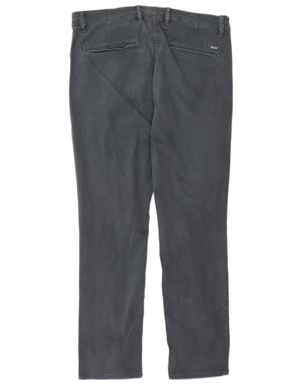 Hugo Boss Mens Slim Chino Pantalones W34 L32 Azul Marino Algodón Clásico