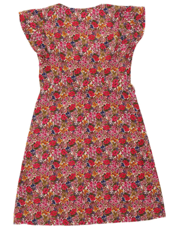 Marks & Spencer Vestido acampanado para mujer UK 40 Pequeño Poliéster floral rosa