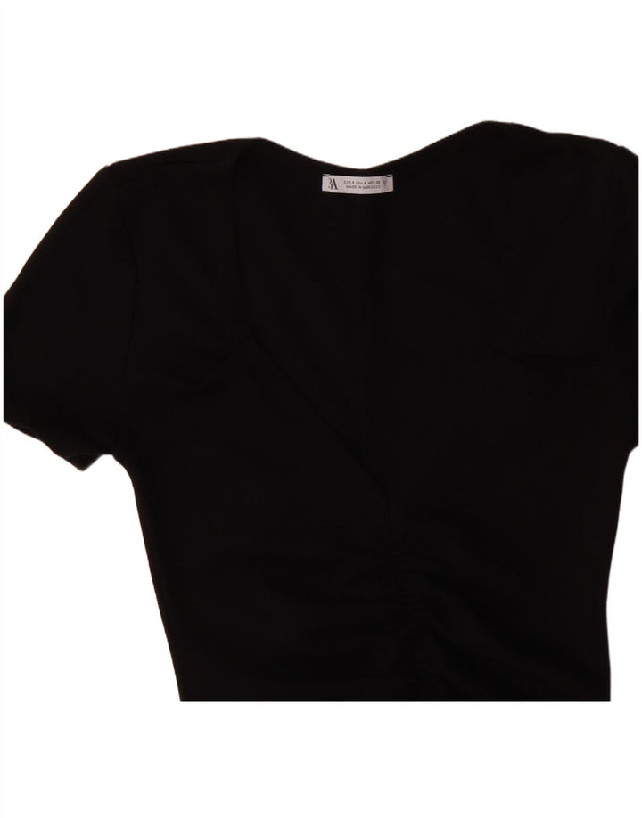 ZARA Vestido ajustado para mujer UK 8 Small Negro