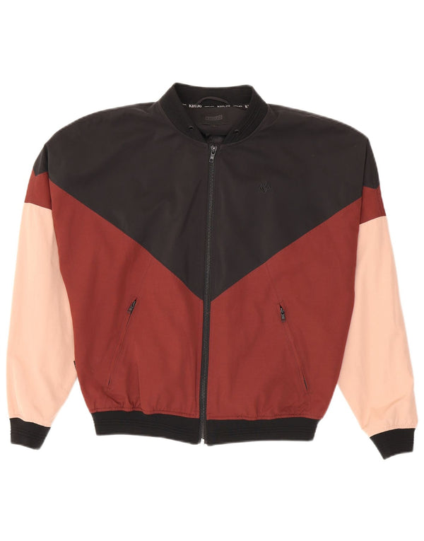 KHUJO Chaqueta bomber holgada para mujer UK 40 Mediana Bloque de color multicolor