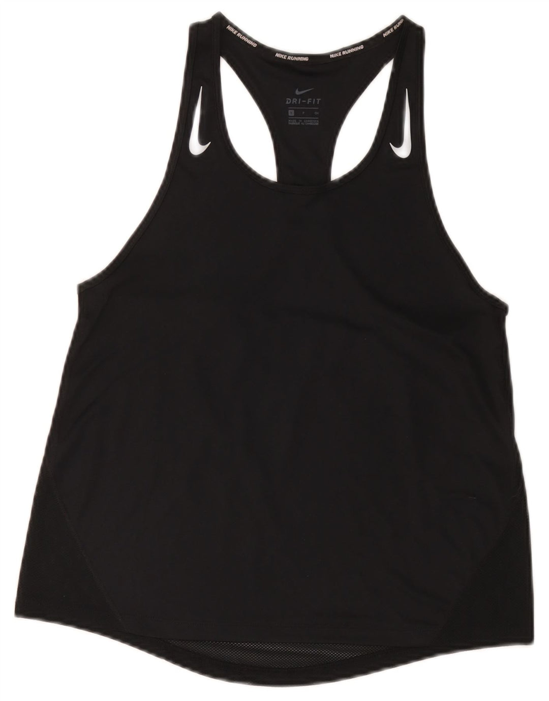 Nike Mujer Dri Fit Chaleco Top UK 10 Pequeño Poliéster Negro