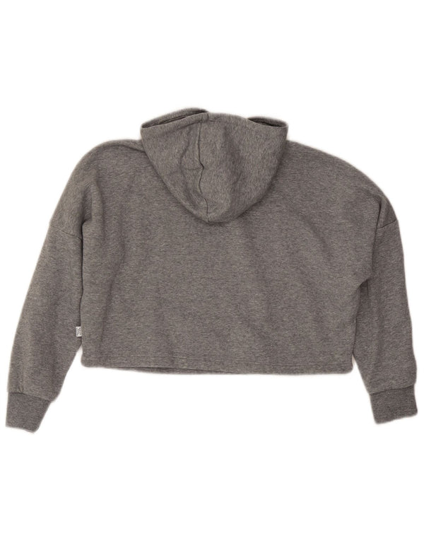 Puma - Sudadera con capucha para niña, diseño gráfico, 9-10 años, algodón gris
