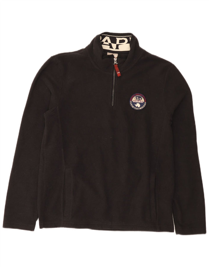 Napapijri Jersey de forro polar con cuello y cremallera para hombre Poliéster negro mediano
