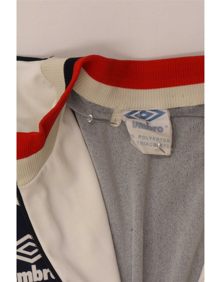 Umbro Mens Cagliari 1990-1991 Chándal Top Chaqueta Grande Azul Marino