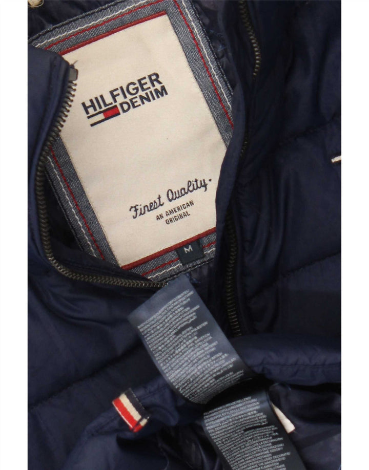 Tommy Hilfiger Chaqueta acolchada para mujer UK 14 Mediana Azul marino Poliéster