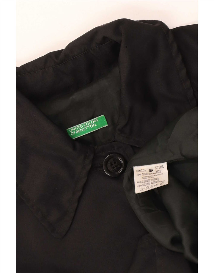 Benetton Abrigo Extragrande Mujer UK 40 Small Poliamida Negro