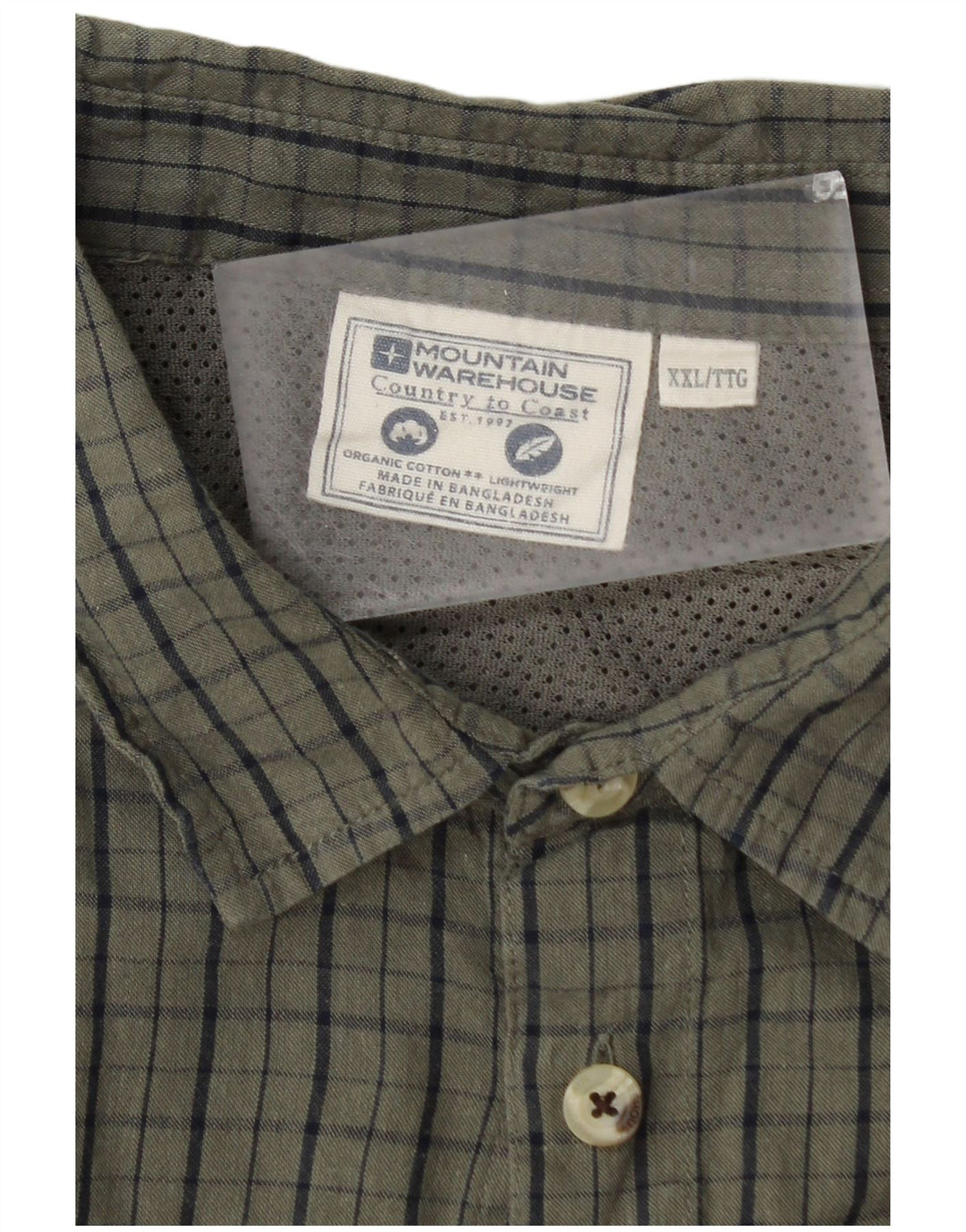 Camisa de manga corta para hombre Mountain Warehouse 2XL Cuadros verdes