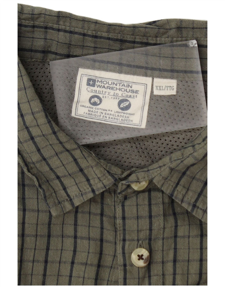Camisa de manga corta para hombre Mountain Warehouse 2XL Cuadros verdes