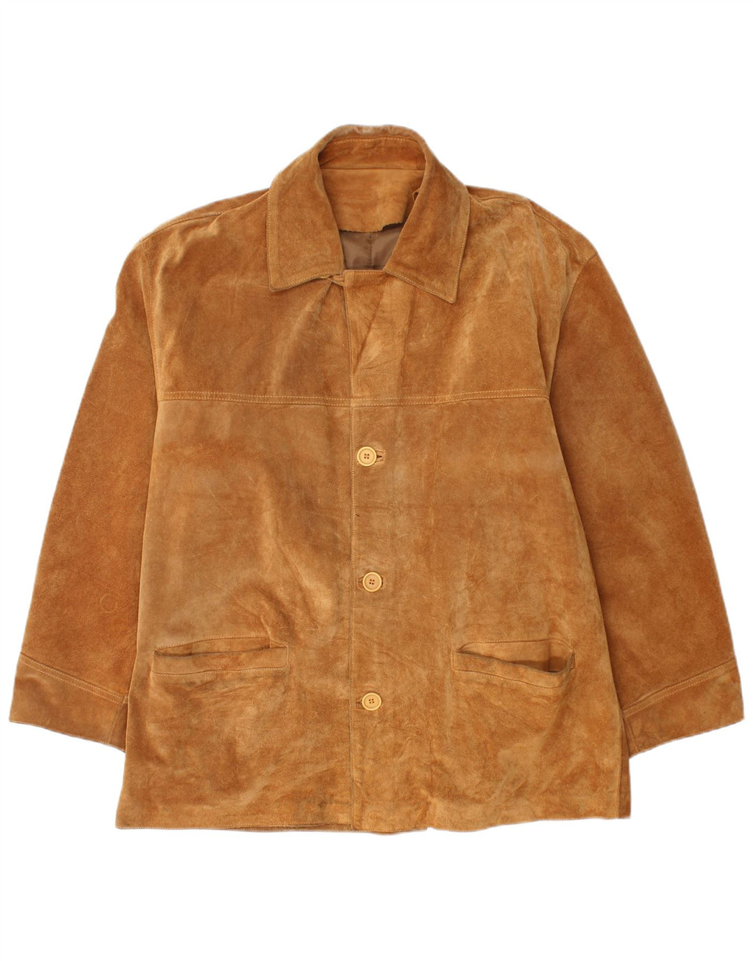 Chaqueta de ante vintage para hombre IT 50 cuero beige grande