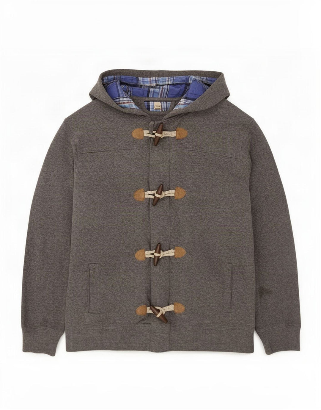 Massimo Dutti Hombre Zip Sudadera Con Capucha Suéter Grande Gris