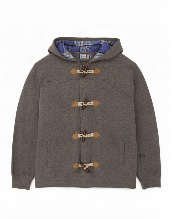 Massimo Dutti Hombre Zip Sudadera Con Capucha Suéter Grande Gris