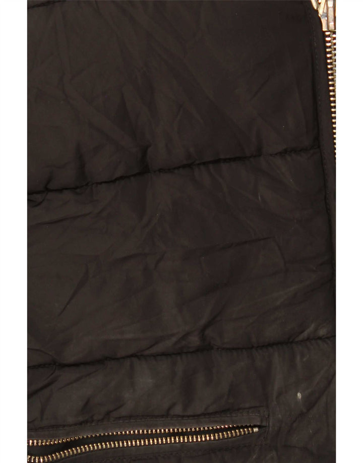 Topshop Chaqueta acolchada extragrande con capucha para mujer UK 4 XS Poliéster negro
