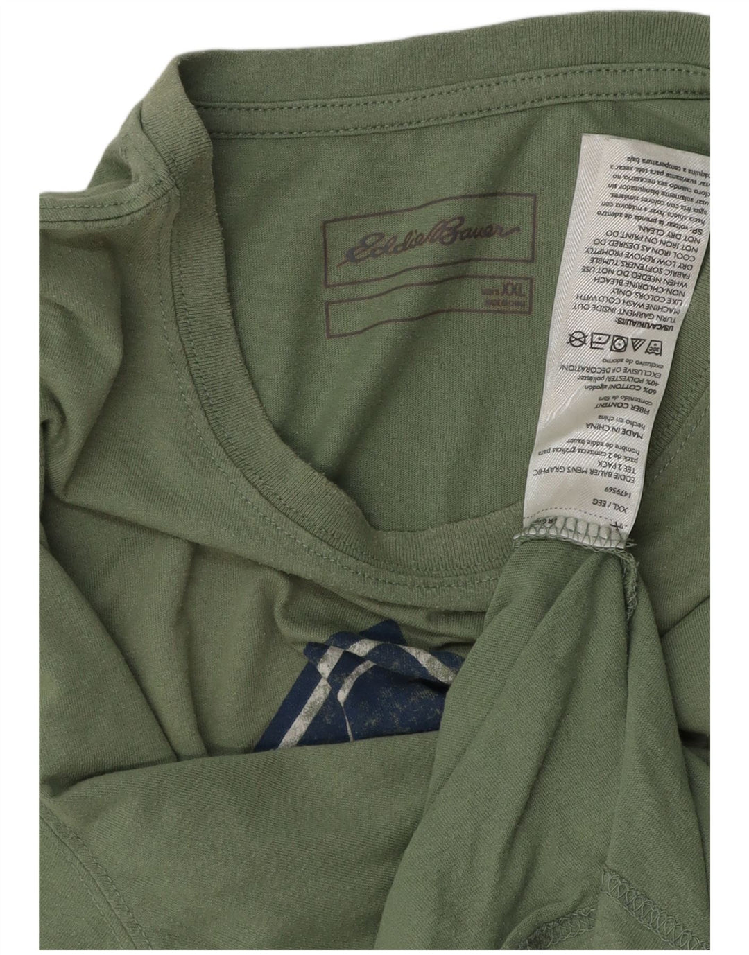 EDDIE BAUER Camiseta gráfica para hombre Top 2XL Algodón verde