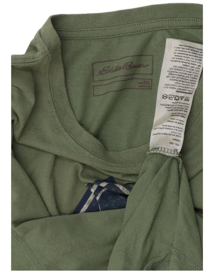 EDDIE BAUER Camiseta gráfica para hombre Top 2XL Algodón verde