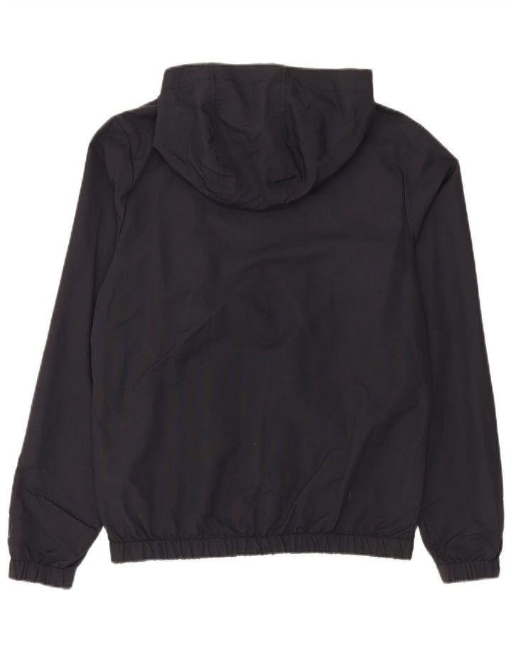 Ellesse - Sudadera con capucha y cuello con cremallera para hombre, talla pequeña, poliamida negra