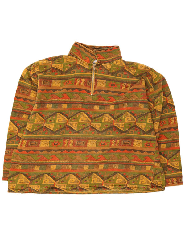 Vintage mujer oversized sudadera jumper Reino Unido 16 grande multicolor